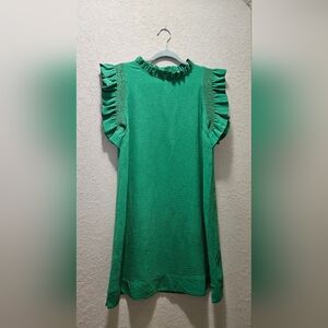 JODIFL Emerald Green Top with Ruffle Detail